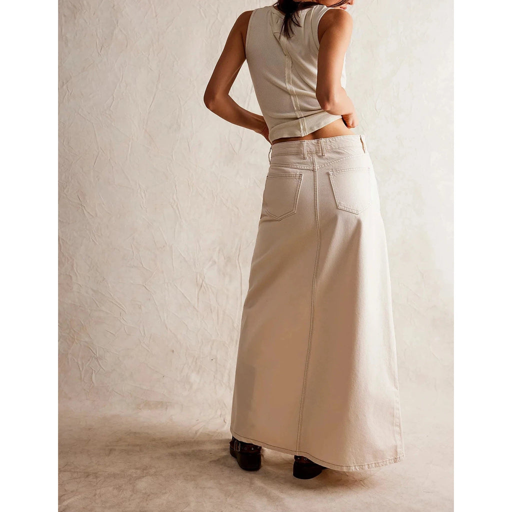 Come As You Are Denim Maxi Skirt - Free People