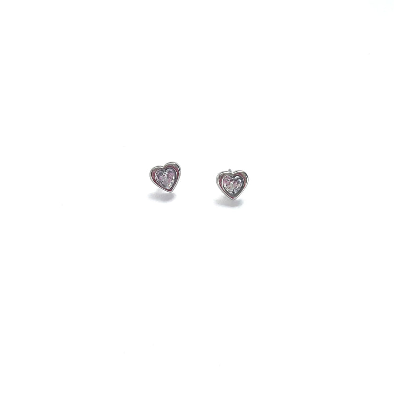 Clear Heart Stone Earrings - Royce & Oak