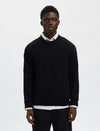 Philip LS Knit Relaxed Crew Neck - Selected