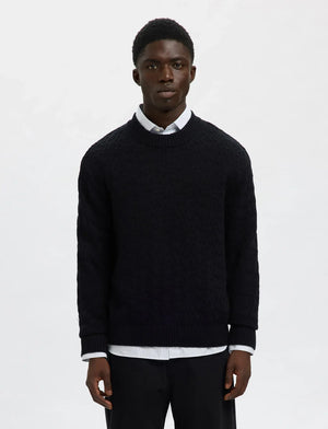 Philip LS Knit Relaxed Crew Neck - Selected