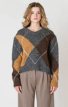 V-Neck Patterned Sweater - Room 34
