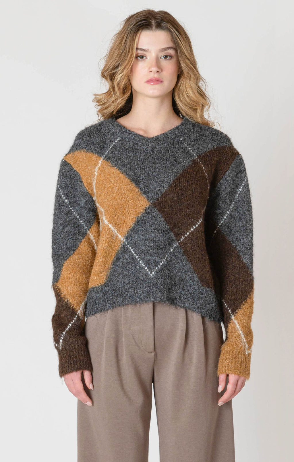 V-Neck Patterned Sweater - Room 34