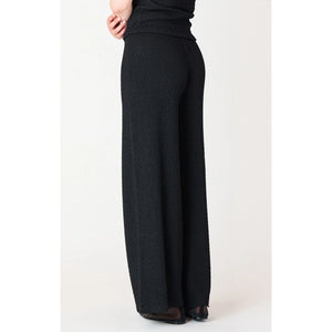 Textured Flowy Wide Leg Pants - Black Tape