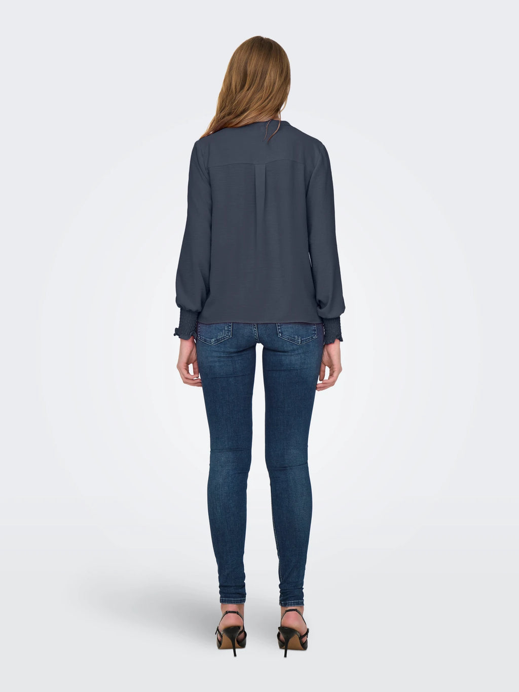 Mette V-Neck Smock Top - Only