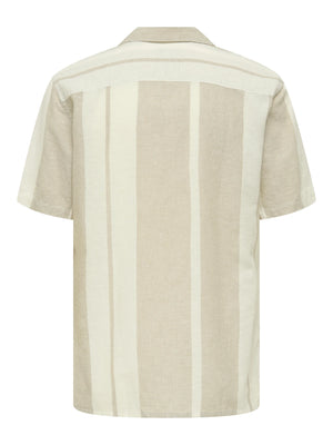 Caiden Life Stripe Linen Resort SS Shirt - Only & Sons