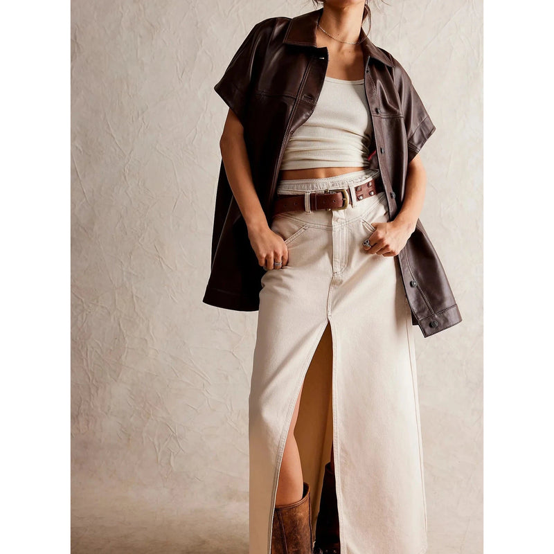 Come As You Are Denim Maxi Skirt - Free People