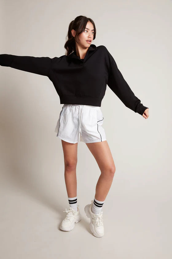 Sadie Soft Knit Johnny Collar Sweatshirt - RD