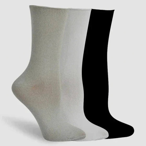 3Pk Recycled Pillow Crew Sock - Lemon