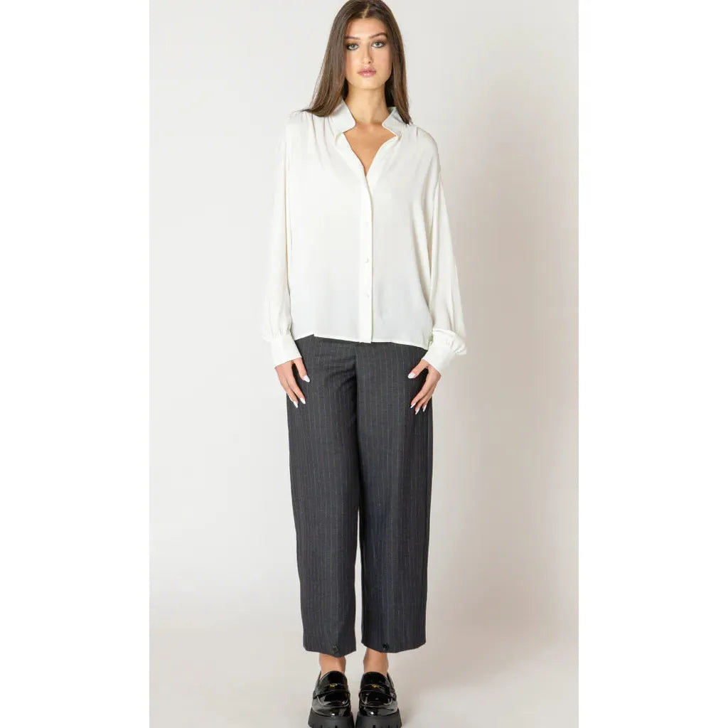 Button Hem Pant - Black Tape