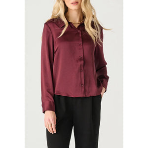 Flowy Satin Blouse - Black Tape