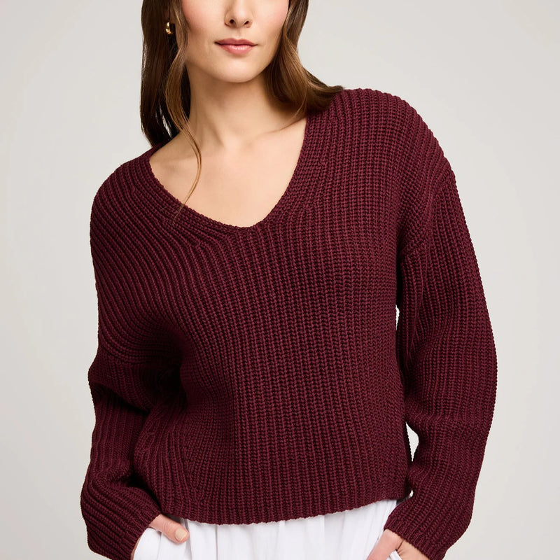 Spencer V-Neck Knit Sweater - Gentle Fawn
