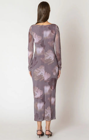 Printed Mesh Maxi Dress - Black Tape