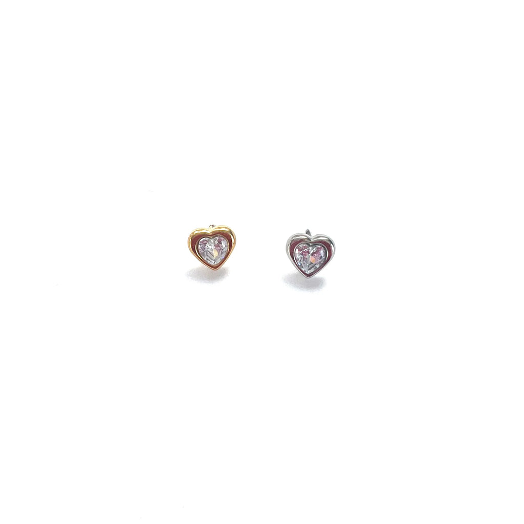Clear Heart Stone Earring - Royce & Oak