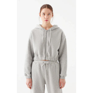 Regular Fit Cropped Zip-Up Hoodie - Mavi