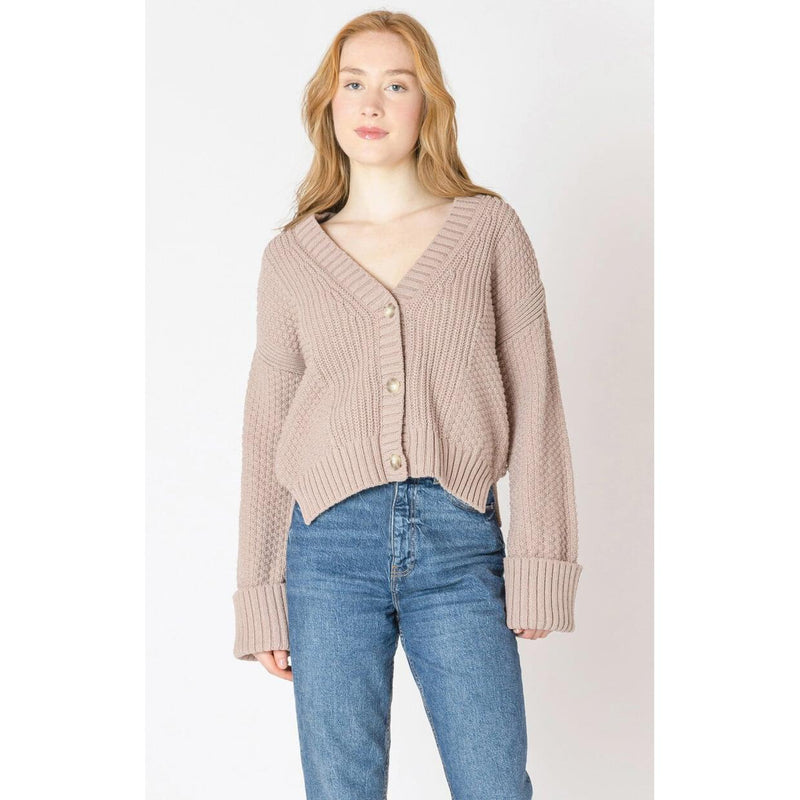 Cuffed Slv Textured Cardigan - Dex