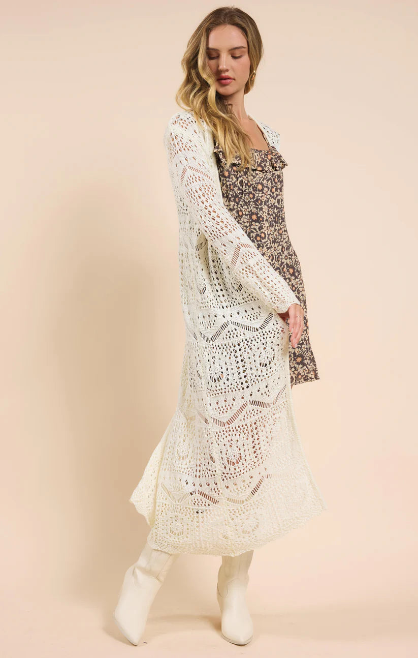 Las Palmas Intricate Long Knit Cardigan - Sadie & Sage