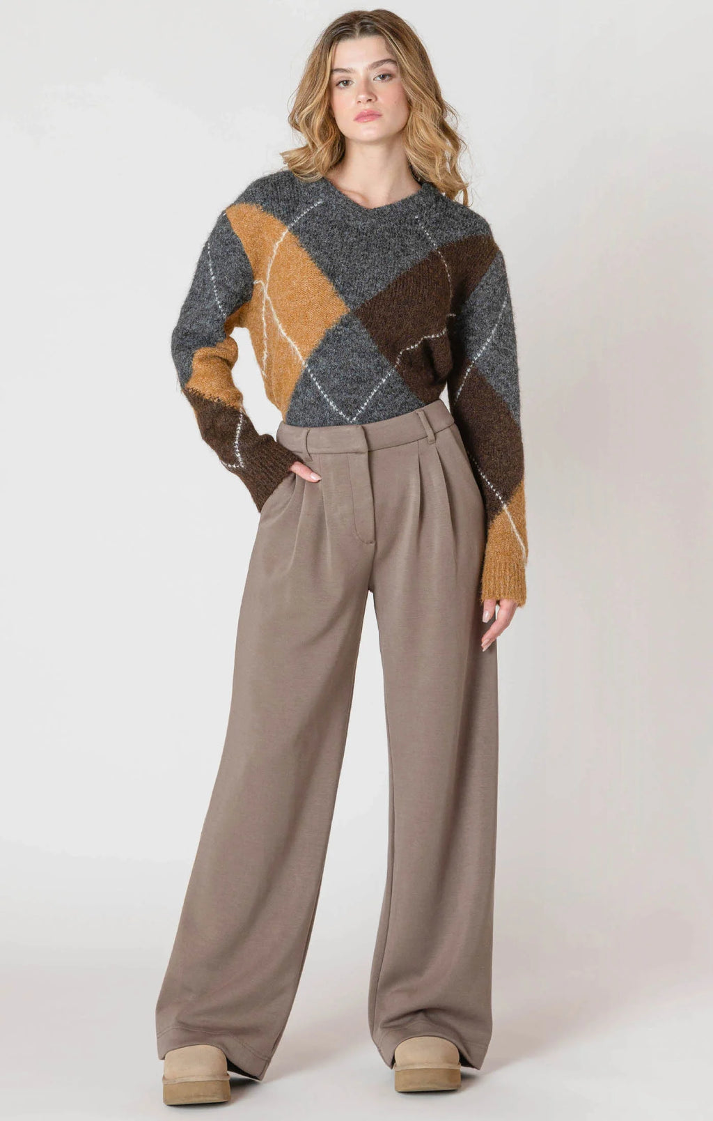 Wide Leg Knit Trouser - Room 34