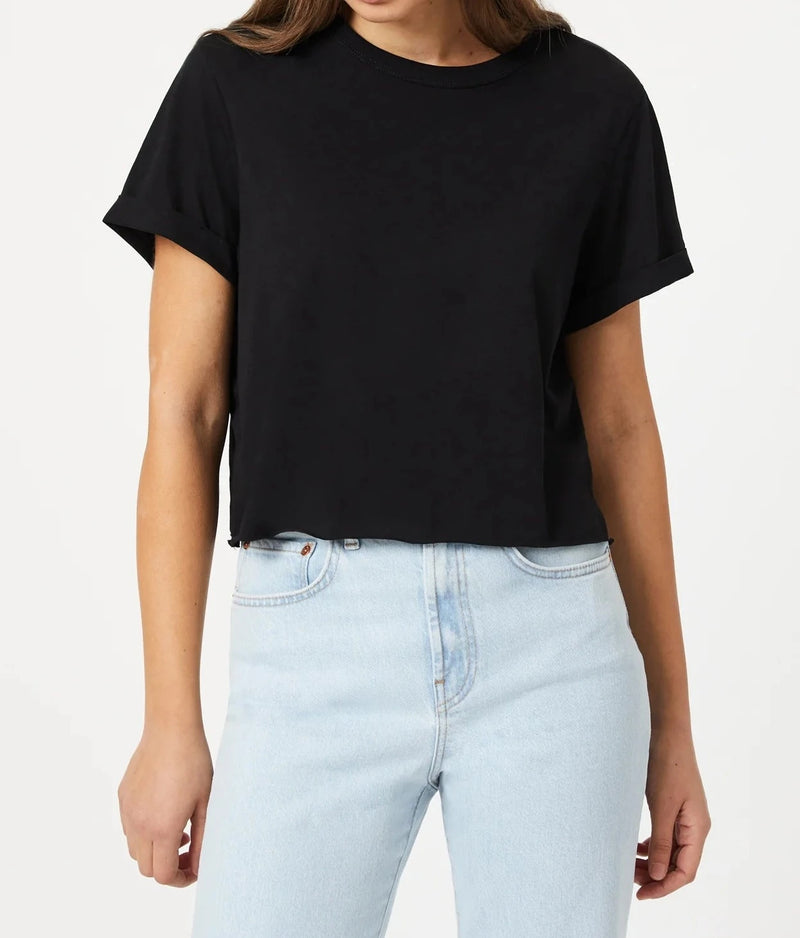 Short Sleeve Crop T-shirt - Mavi
