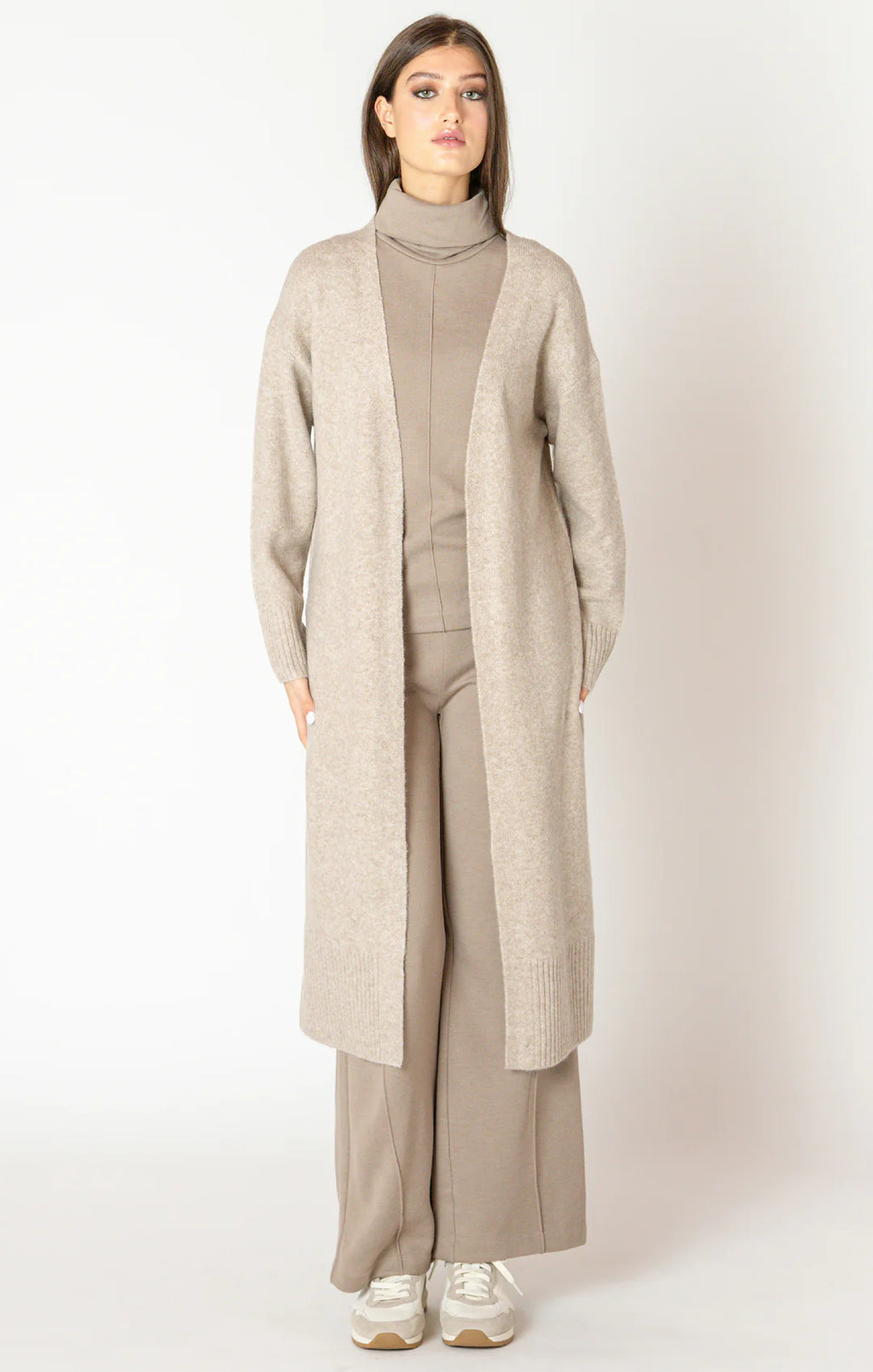 Longline Open Cardigan - Black Tape