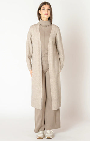 Longline Open Cardigan - Black Tape