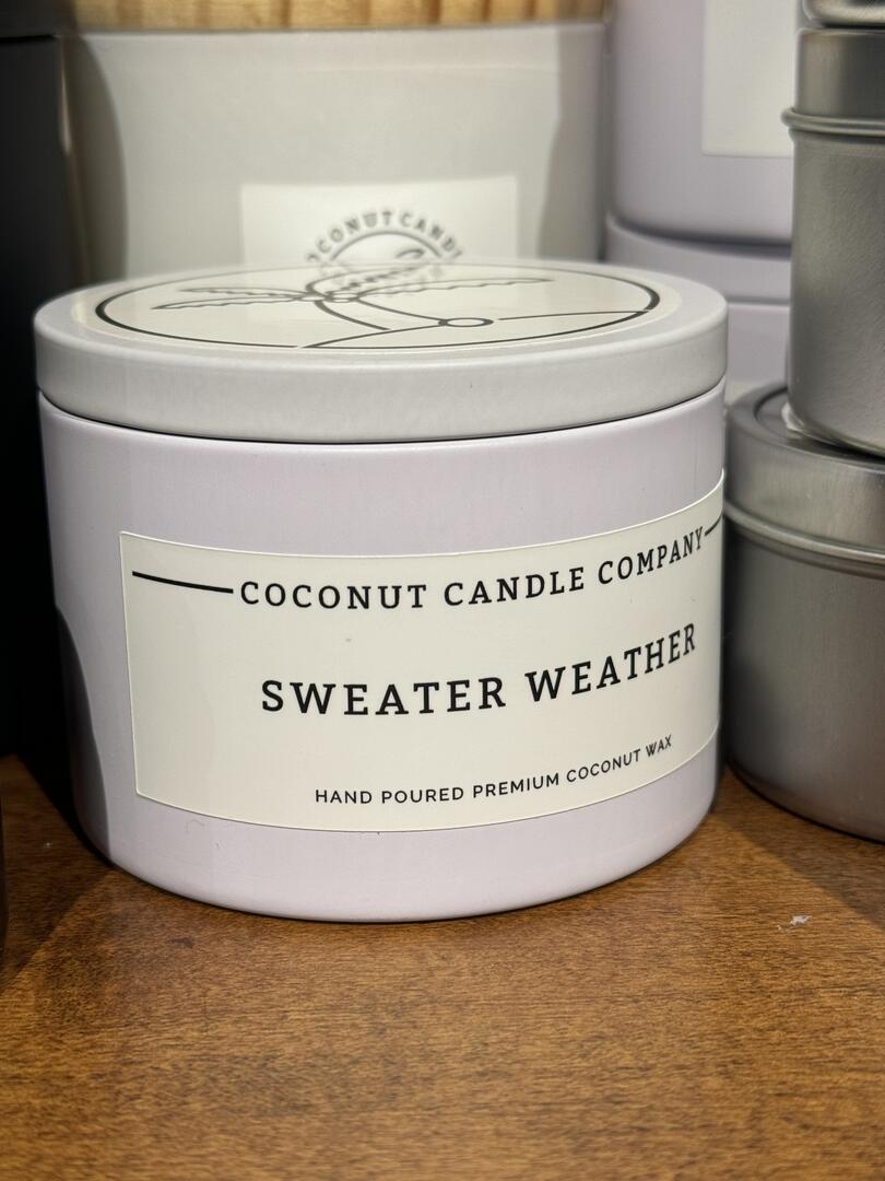 Sweater Weather 8oz Metal Tin - Coconut Candle Company