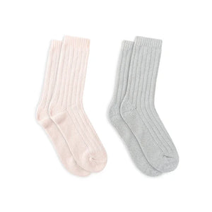 2PK Boyfriend Boot Crew Socks - Lemon