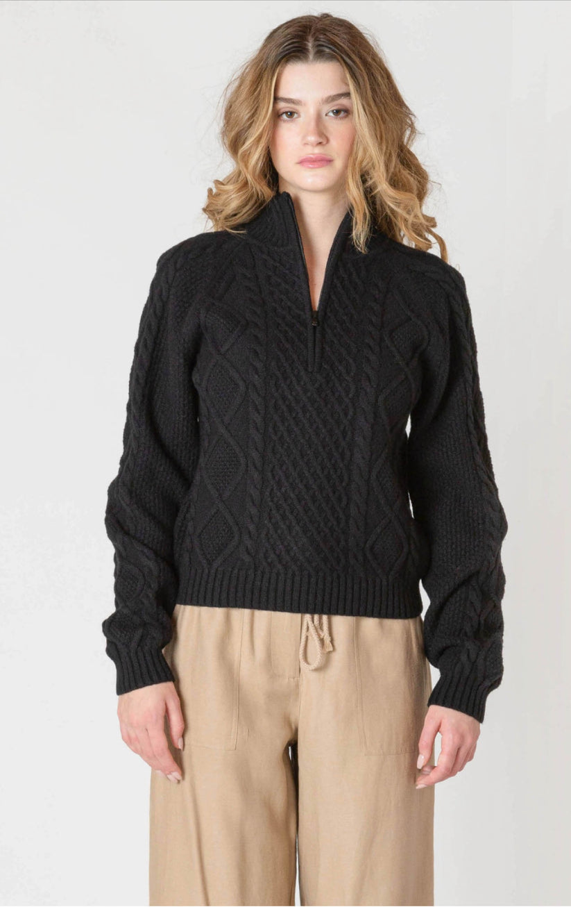 Half Zip Cable Sweater - Room 34