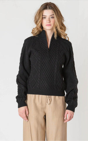 Half Zip Cable Sweater - Room 34