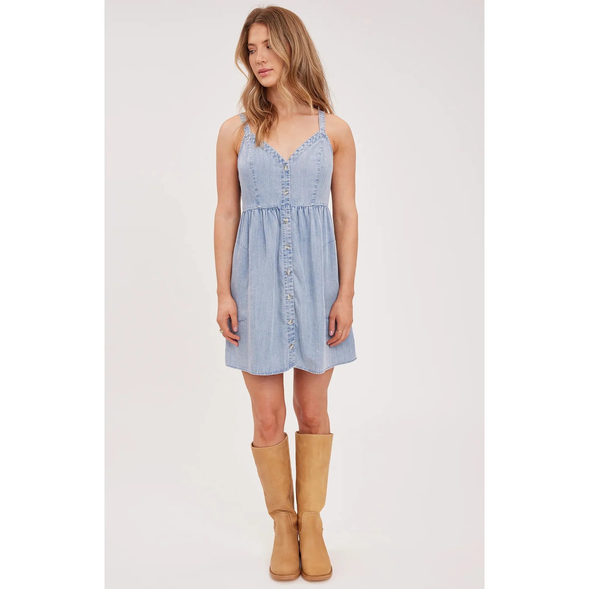 gentle fawn denim dress A dress that feels as good as it looks. Tap to shop the new Mckenna #springdress #newarrivals