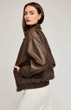 Danica Vegan Leather Bomber Jacket - Gentle Fawn