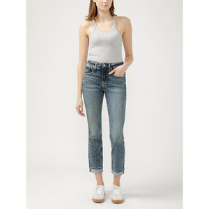Beau Hi Rise Slim Leg - Silver