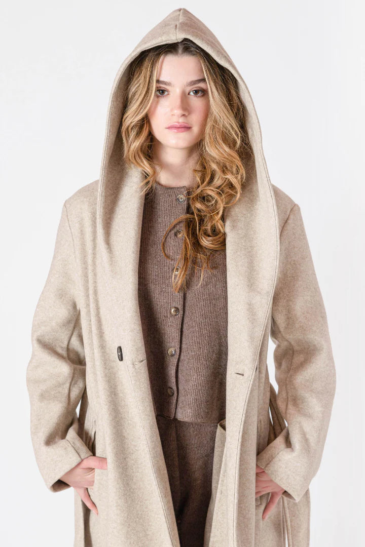 Belted Hooded Coat - Room 34