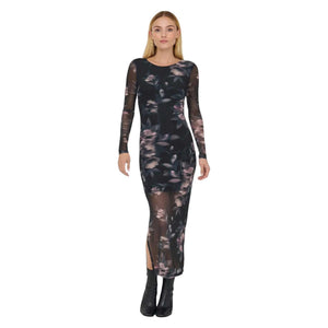 Kaya Life LS Roushing Mesh Dress - Only