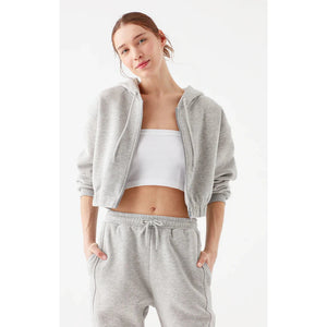 Regular Fit Cropped Zip-Up Hoodie - Mavi