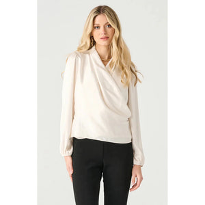 LS Soft Wrap Blouse - Black Tape