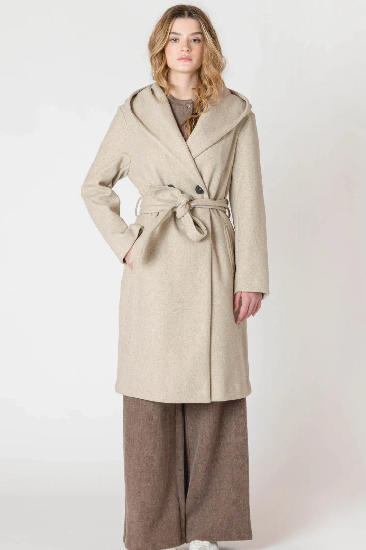 Belted Hooded Coat - Room 34