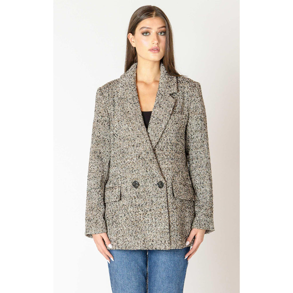Textured Longline Blazer - Black Tape