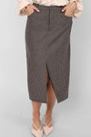 Outta Here Houndstooth Midi Skirt - Sadie & Sage