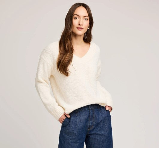 Tilda V-Neck Sweater - Gentle Fawn