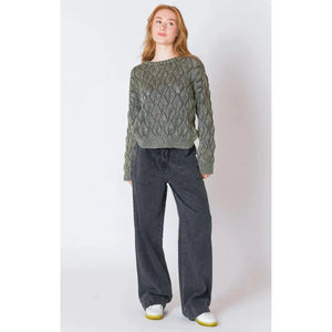 Pointelle Crew Neck Sweater - Dex