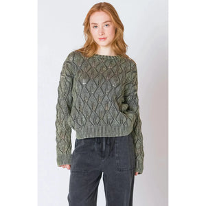 Pointelle Crew Neck Sweater - Dex