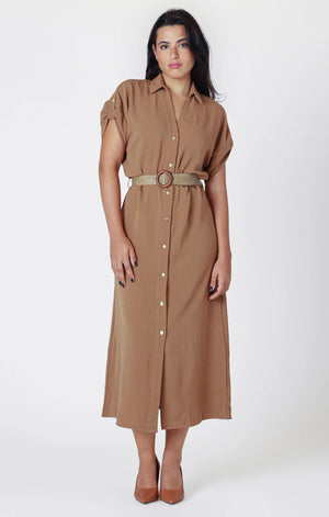 Belted Shirt Dress - Room 34