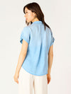 Short Sleeve Button down Blouse - Black Tape