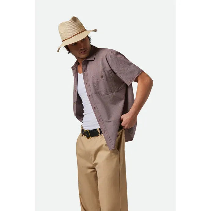Wesley Straw Packable Fedora - Brixton