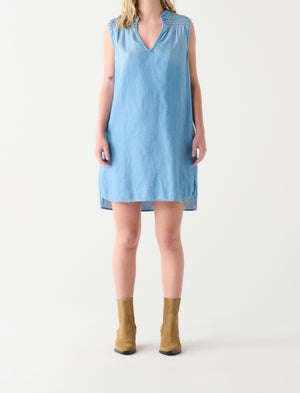 Smocked Shoulder Mini Dress - Dex