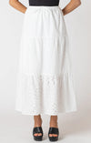 Embroidered Eyelet Maxi Skirt - Dex