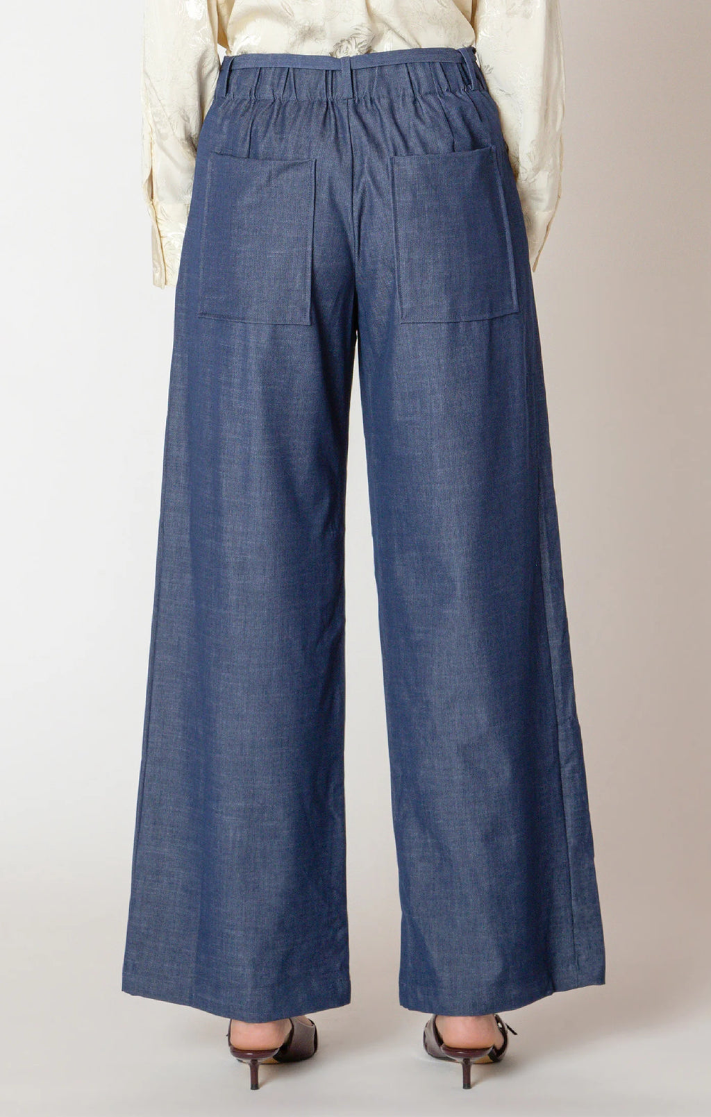 Belted Denim Effect Pant - Black Tape