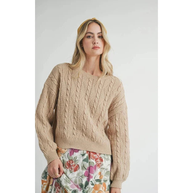 Happier Times Crew Neck Knit Sweater - Sadie & Sage