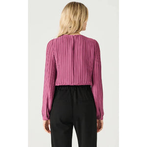 LS Pleated Blouse - Black Tape