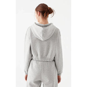 Regular Fit Cropped Zip-Up Hoodie - Mavi